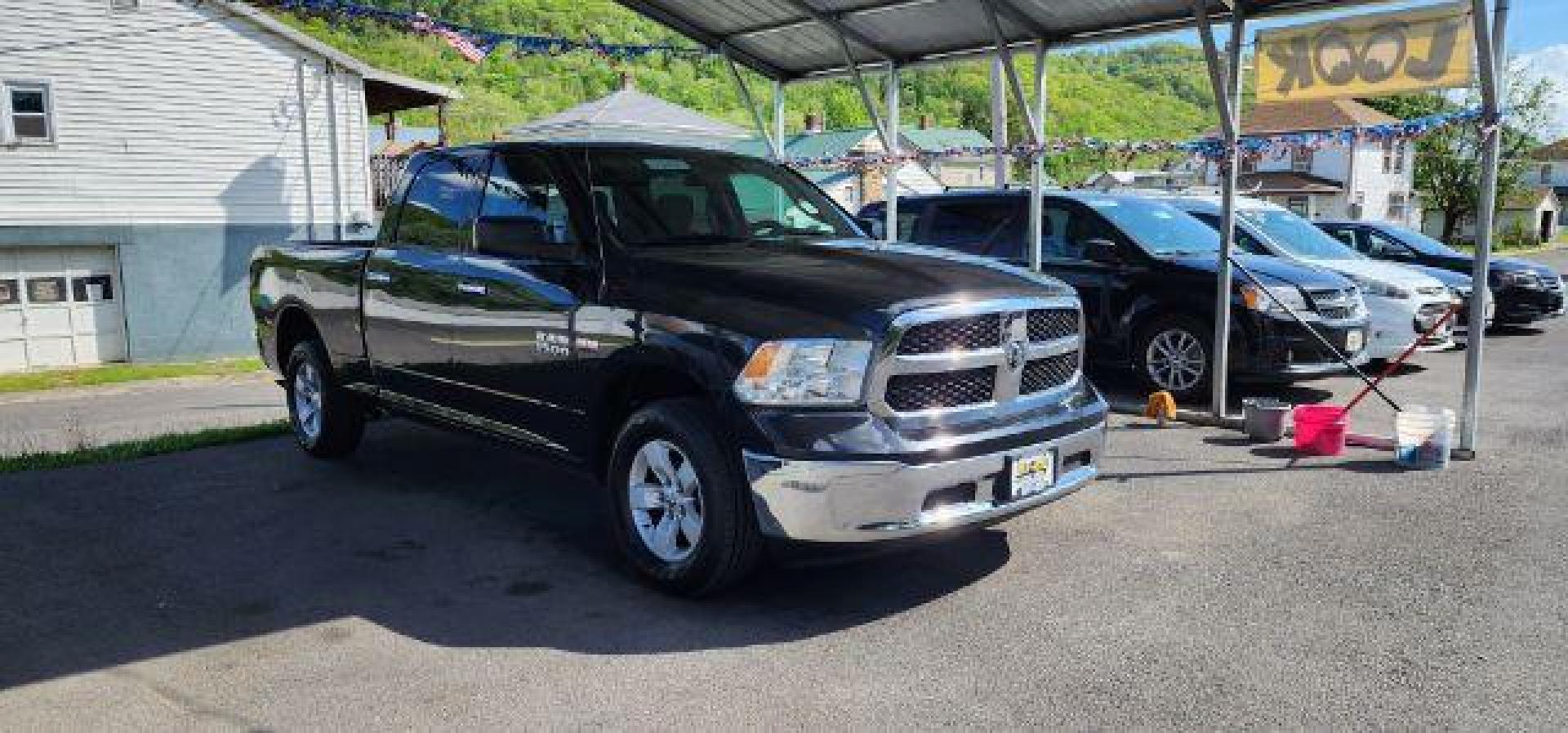 2017 BLACK /Black/Diesel Gray, cloth RAM 1500 SLT Crew Cab LWB 4WD (1C6RR7TT5HS) with an 5.7 V8 engine, AT transmission, located at 15520 McMullen Hwy SW, Belair, MD, 21502, (301) 729-3700, 39.581375, -78.846451 - Photo#0