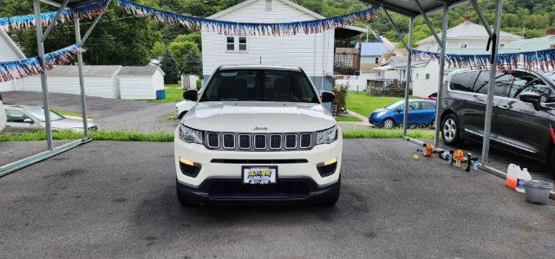 2018 WHITE /Black Jeep Compass Sport 4x4 (3C4NJDAB6JT) with an 2.4L L4 engine, AT transmission, located at 15520 McMullen Hwy SW, Belair, MD, 21502, (301) 729-3700, 39.581375, -78.846451 - Photo#1