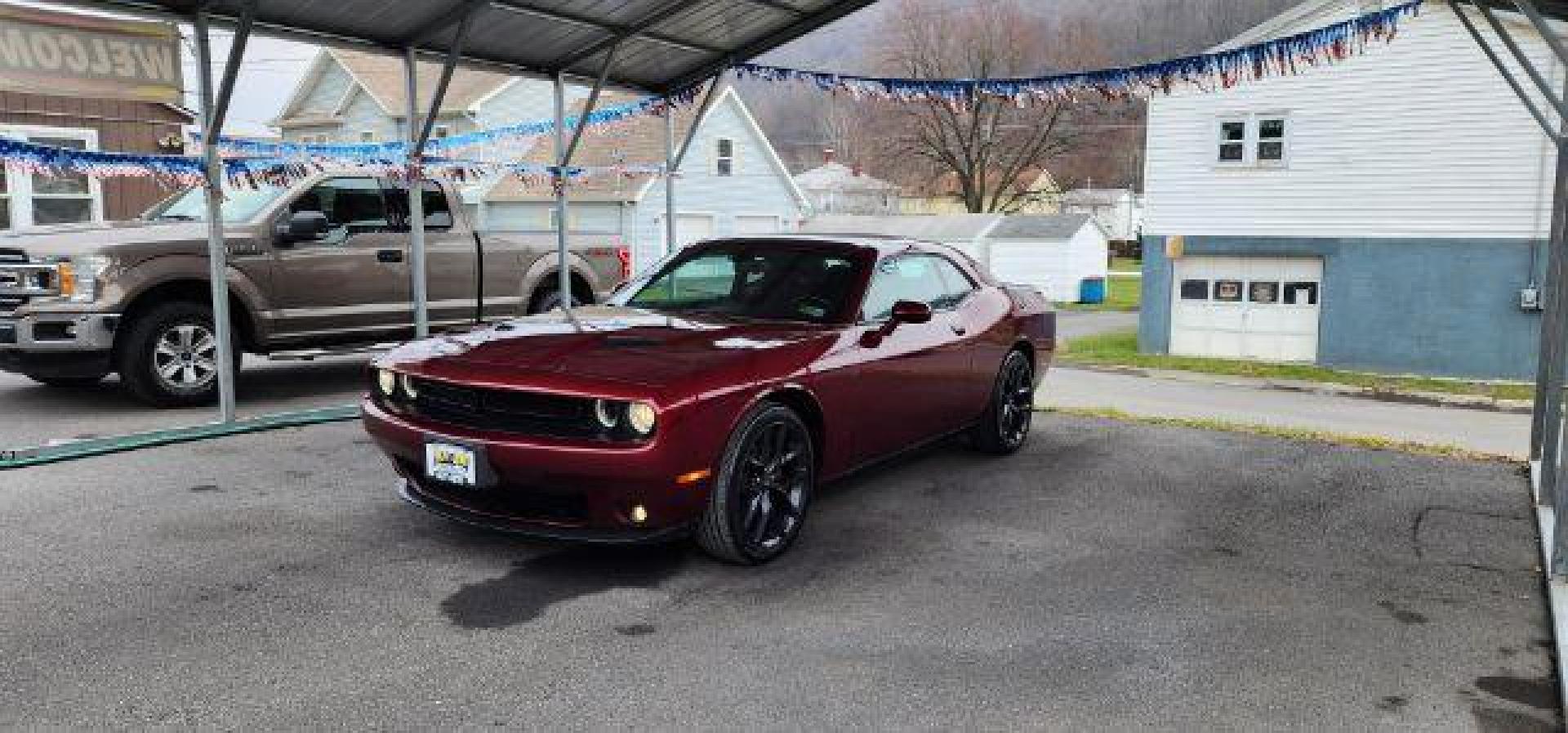 2020 Maroon /Black, cloth Dodge Challenger SXT (2C3CDZAG1LH) with an 3.6L V6 engine, AT transmission, located at 15520 McMullen Hwy SW, Belair, MD, 21502, (301) 729-3700, 39.581375, -78.846451 - Photo#2