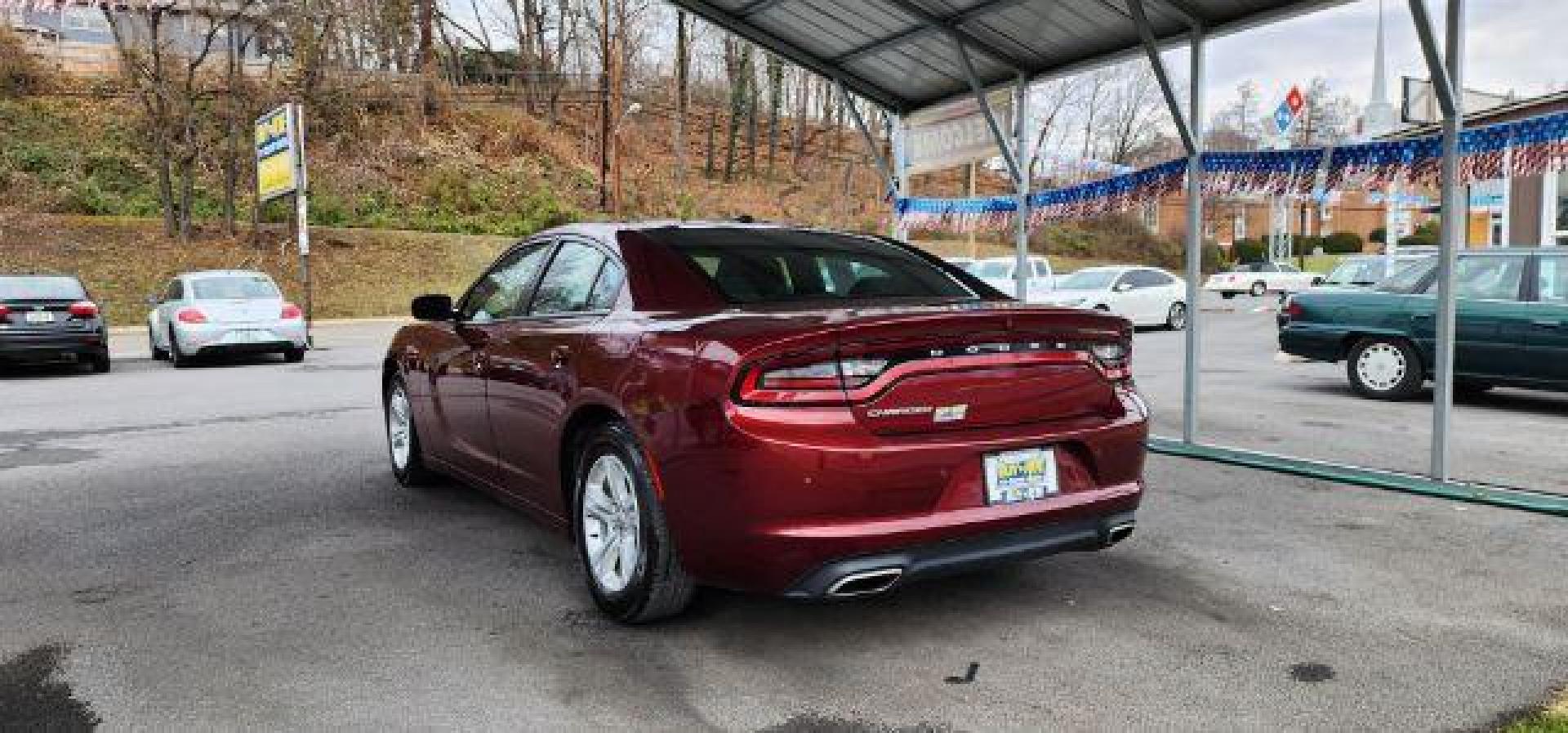 2021 Maroon /Black, premium leather Dodge Charger SXT (2C3CDXBG4MH) with an 3.6L V6 engine, AT transmission, located at 15520 McMullen Hwy SW, Belair, MD, 21502, (301) 729-3700, 39.581375, -78.846451 - Photo#9